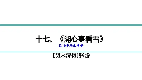 2022年中考语文总复习专题二课内文言文《湖心亭看雪》