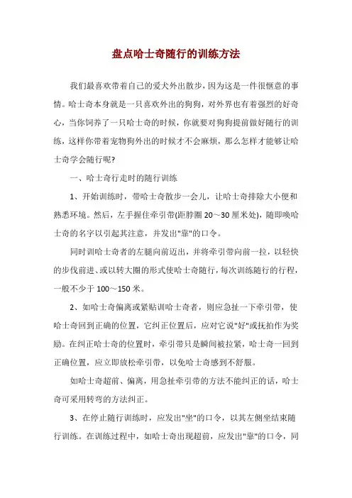 盘点哈士奇随行的训练方法