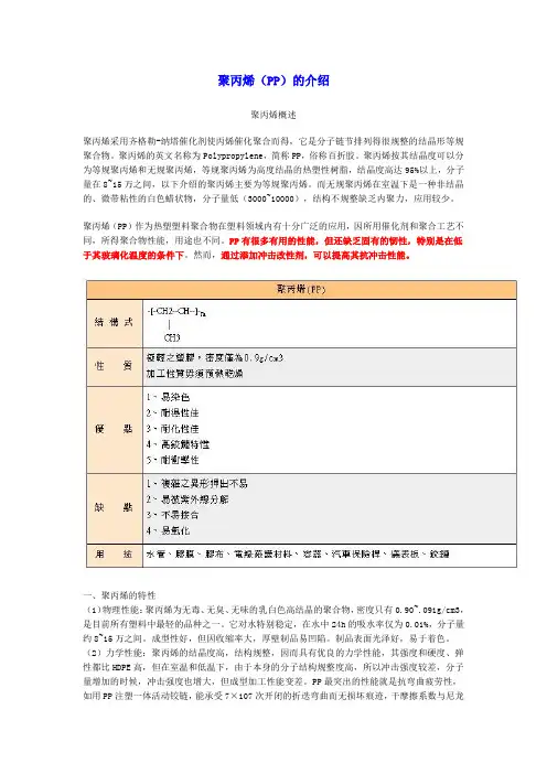 塑料材料-聚丙烯(PP)的基本物理化学特性及典型应用介绍(精)