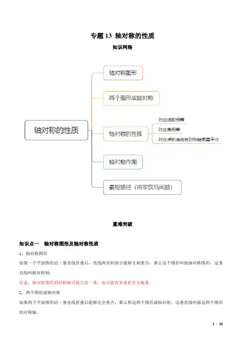 专题13 轴对称的性质(知识点串讲)(解析版)