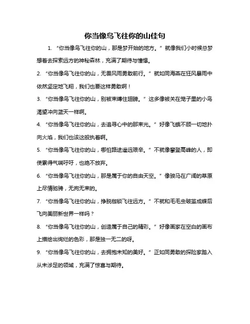 你当像鸟飞往你的山佳句
