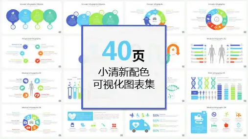 40页小清新可视化图表PPT模板