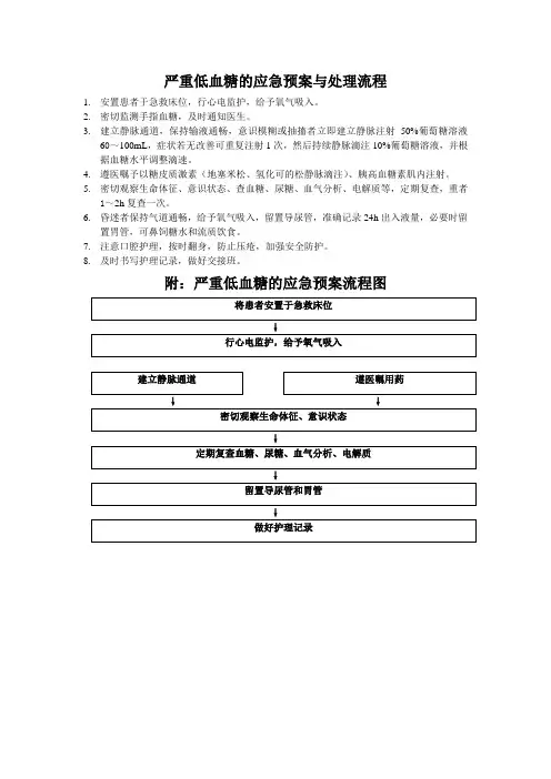 严重低血糖的应急预案与处理流程