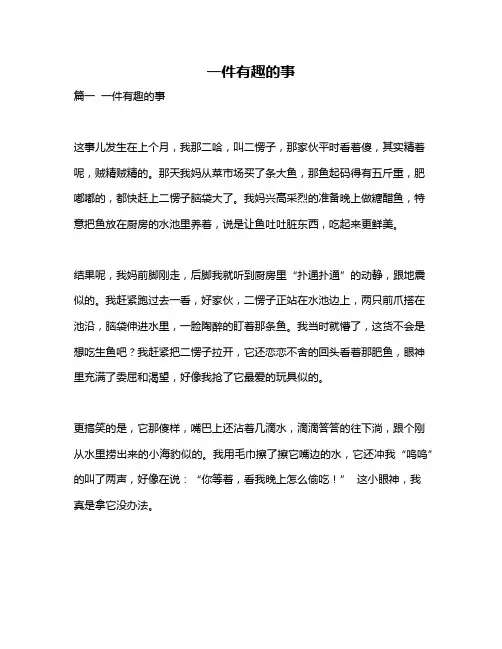 作文《一件有趣的事》