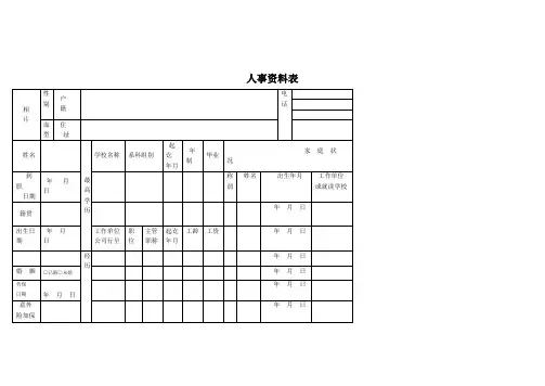 公司人事资料表范本(doc 15页)