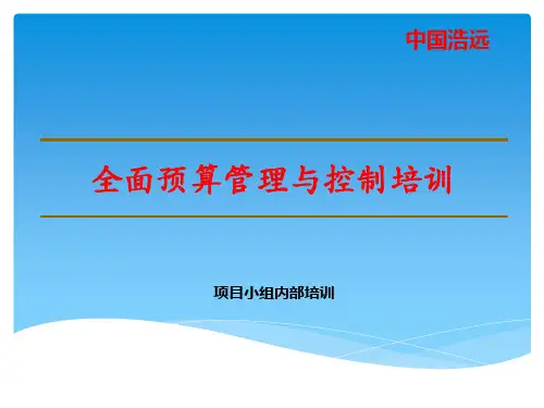 全面预算管理与控制培训.ppt