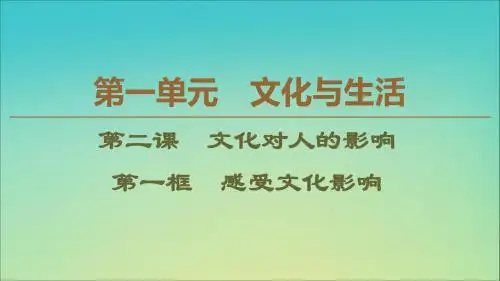 2019_2020学年高中政治第1单元第2课第1框感受文化影响课件新人教版必修3