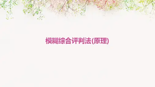 模糊综合评判法(原理)