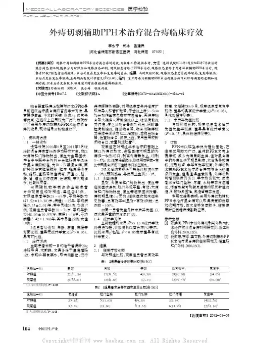 外痔切剥辅助PPH术治疗混合痔临床疗效