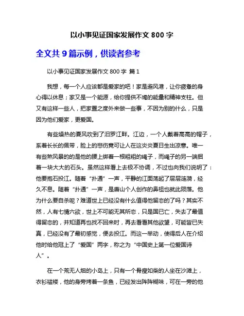 以小事见证国家发展作文800字