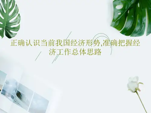 正确认识当前我国经济形势,准确把握经济工作总体思路26页PPT