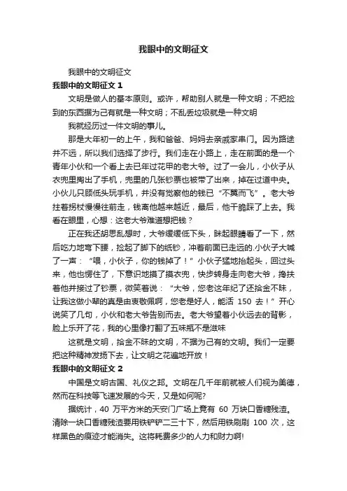 我眼中的文明征文