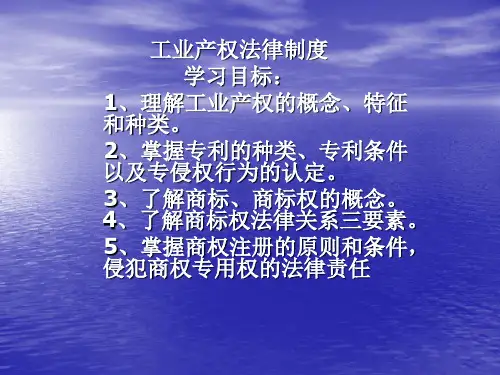 工业产权法律制度(ppt 30页)