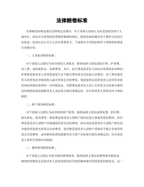 法律赔偿标准
