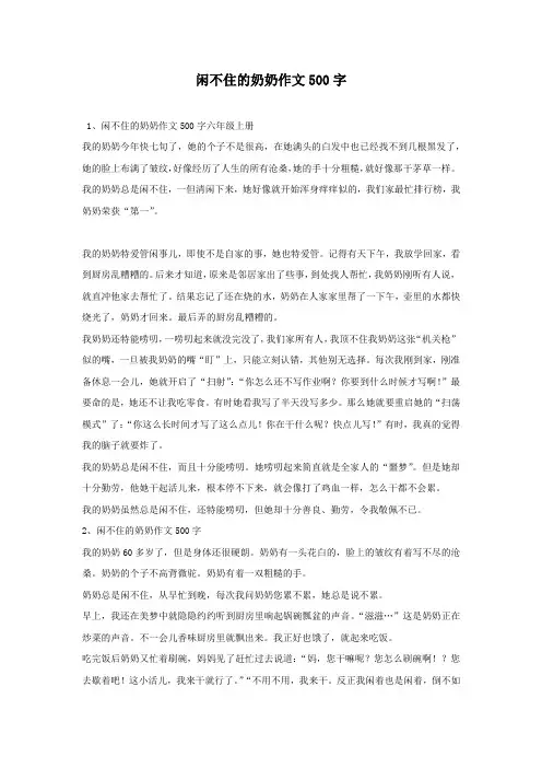 闲不住的奶奶作文500字