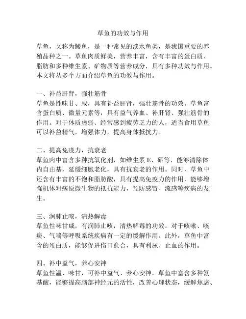 草鱼的功效与作用
