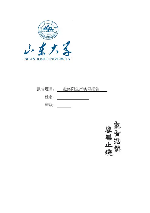 山东大学洛阳生产实习报告