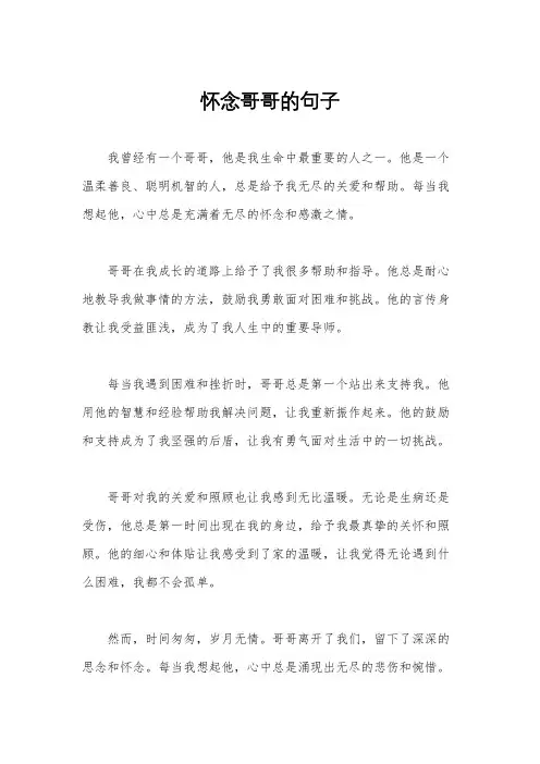 怀念哥哥的句子