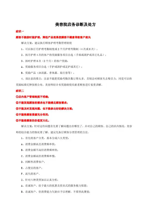 美容院店务诊断及处方