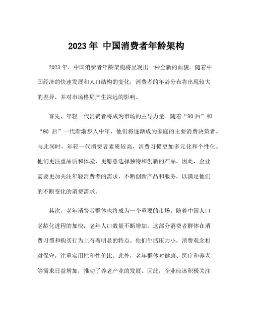 2023年 中国消费者年龄架构