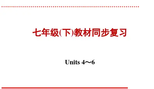 2021年人教版新目标英语七年级(下册) 教材同步复习  Units 4～6课件