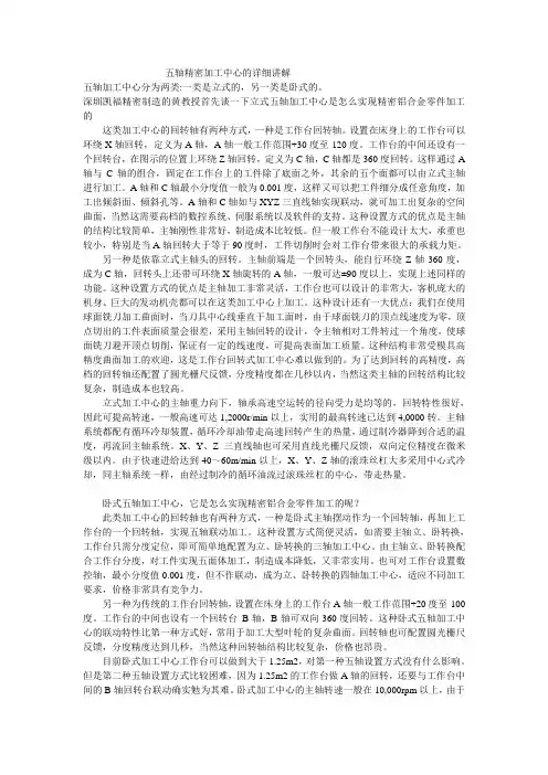 五轴精密加工中心的详细讲解