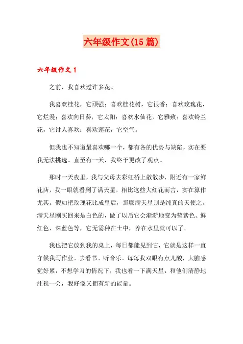 六年级作文(15篇)