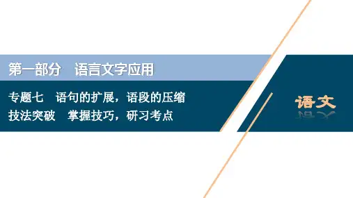 2021版浙江高考语文一轮复习课件：第1部分 专题七 语句的扩展 2 技法突破 