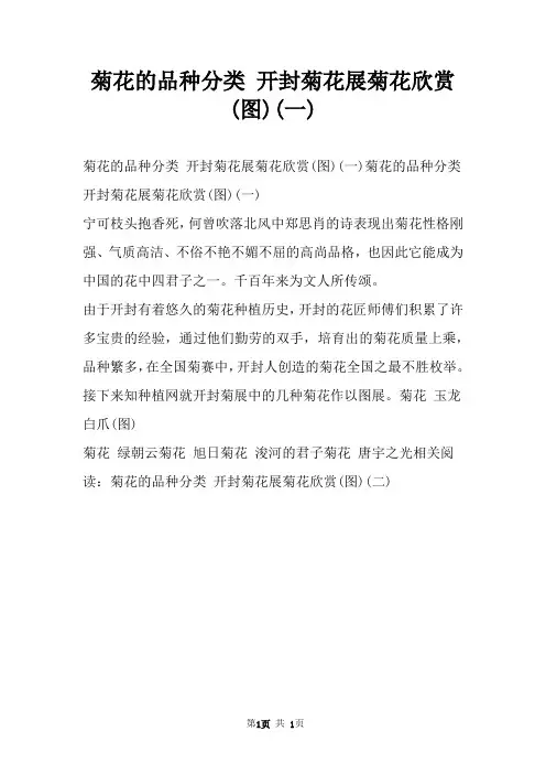 菊花的品种分类 开封菊花展菊花欣赏(图)(一)
