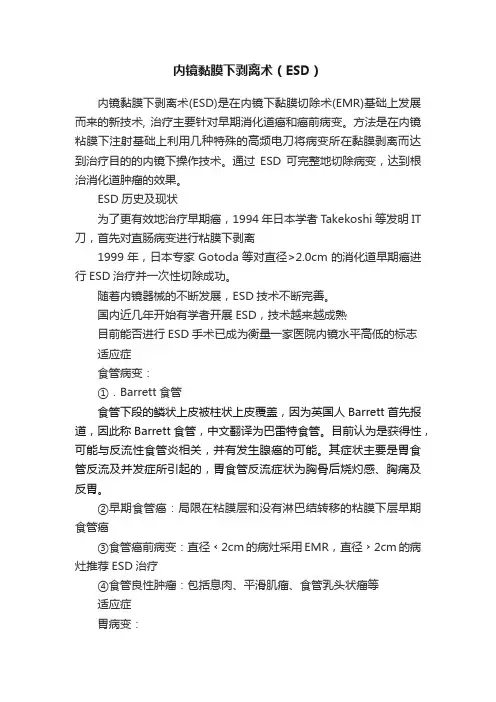 内镜黏膜下剥离术（ESD）