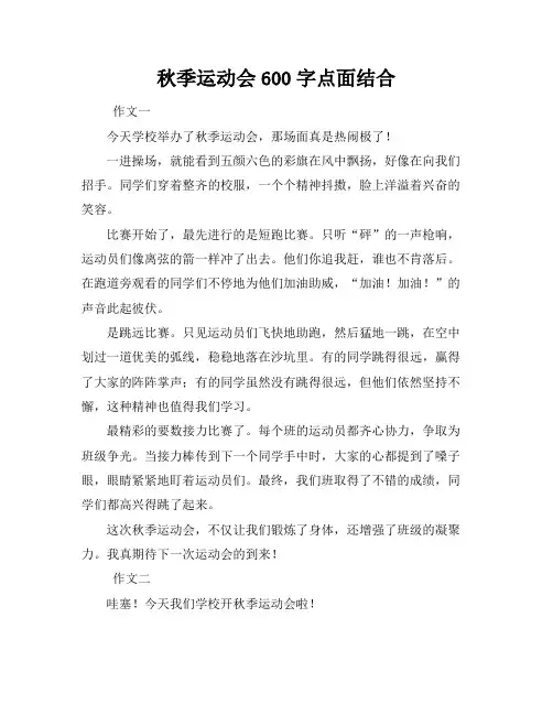 秋季运动会600字点面结合