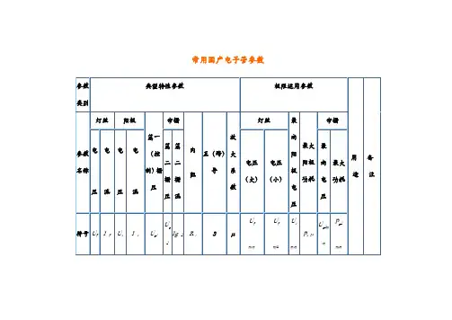 常用国产电子管参数及常用电子管参数