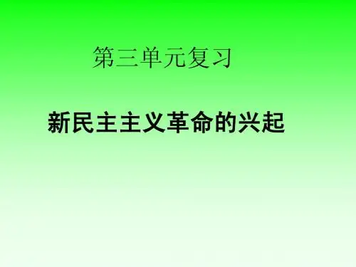 人教版新民主主义革命的兴起单元复习