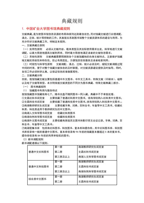 典藏规则