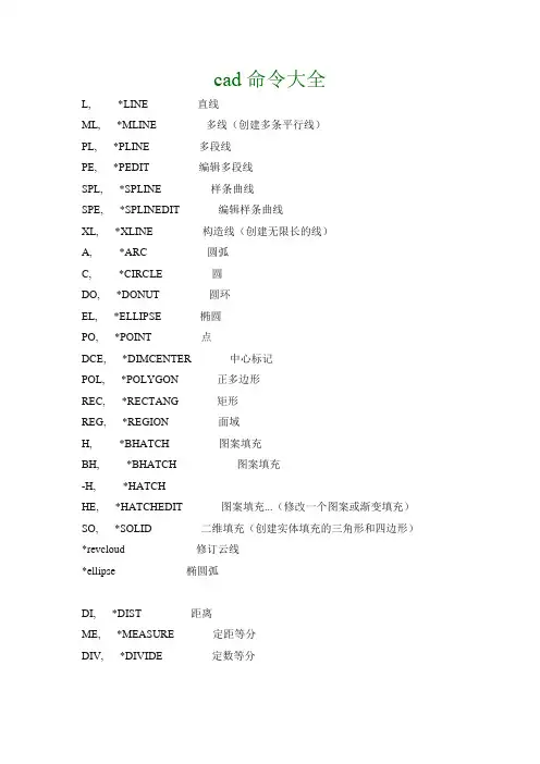 CAD最常用命令大全(实用版)
