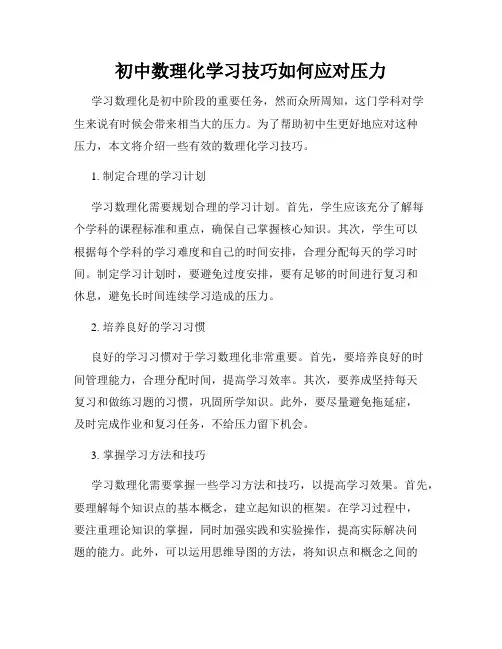 初中数理化学习技巧如何应对压力