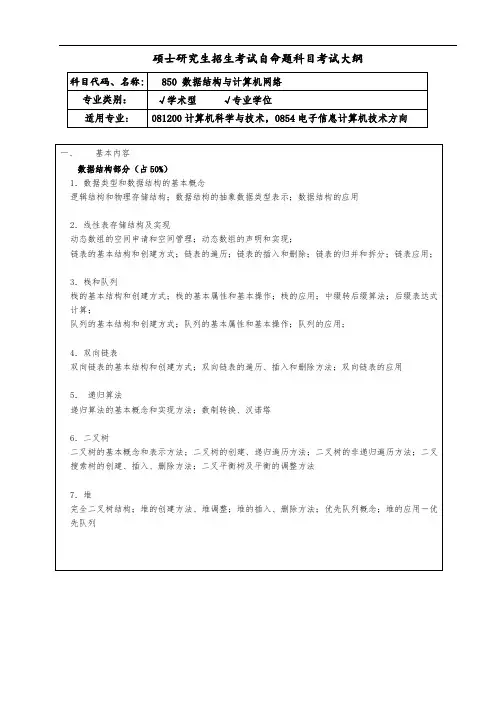 2020-850-数据结构与计算机网络