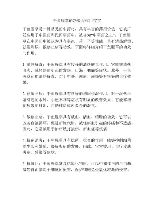 干鱼腥草的功效与作用宝宝