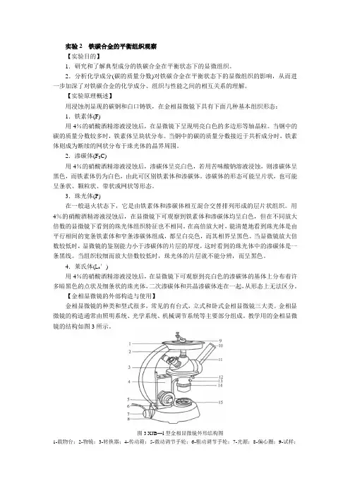 铁碳合金的平衡组织观察