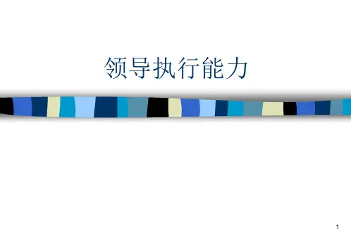 提升领导力执行力经典实用课件：领导执行能力