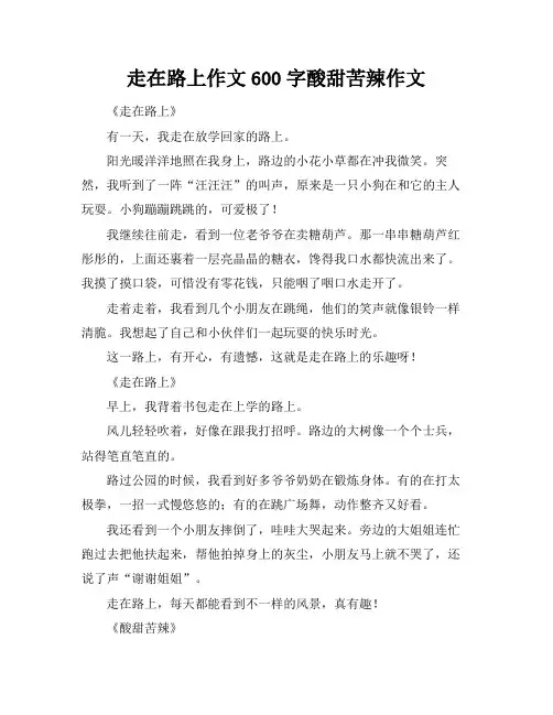 走在路上作文600字酸甜苦辣作文