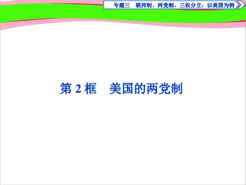 高中政治人教版选修3课件：专题三第2框 美国的两党制  公开课精品课件