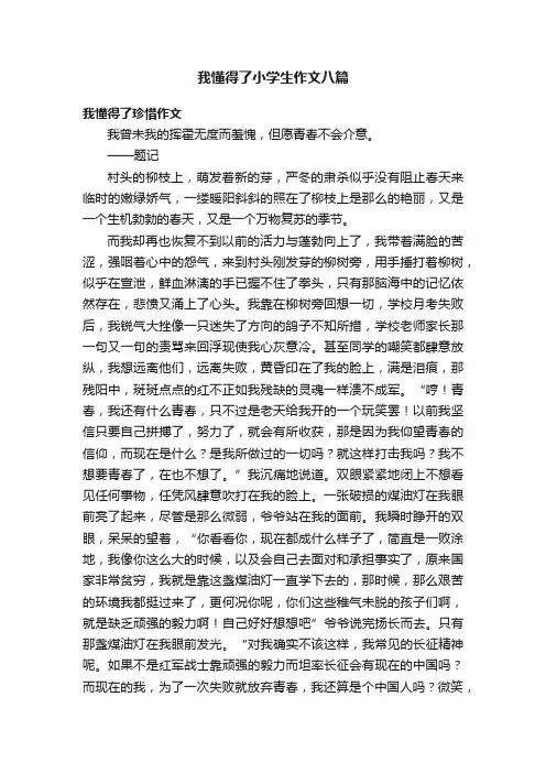 我懂得了小学生作文八篇