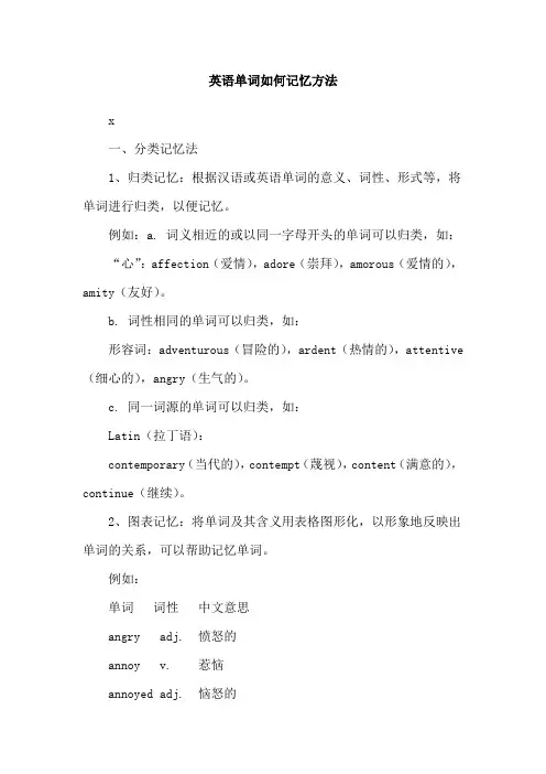 英语单词如何记忆方法