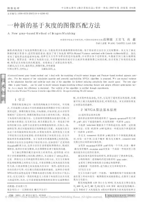 一种新的基于灰度的图像匹配方法