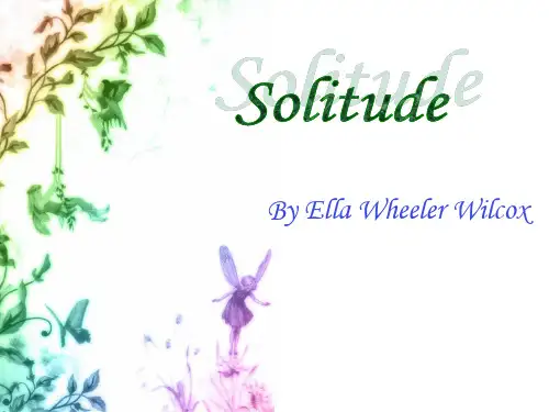 Solitude 英文诗歌《孤独》简介