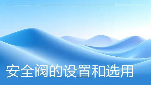 安全阀的设置和选用