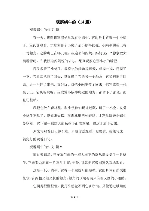 观察蜗牛的(14篇)