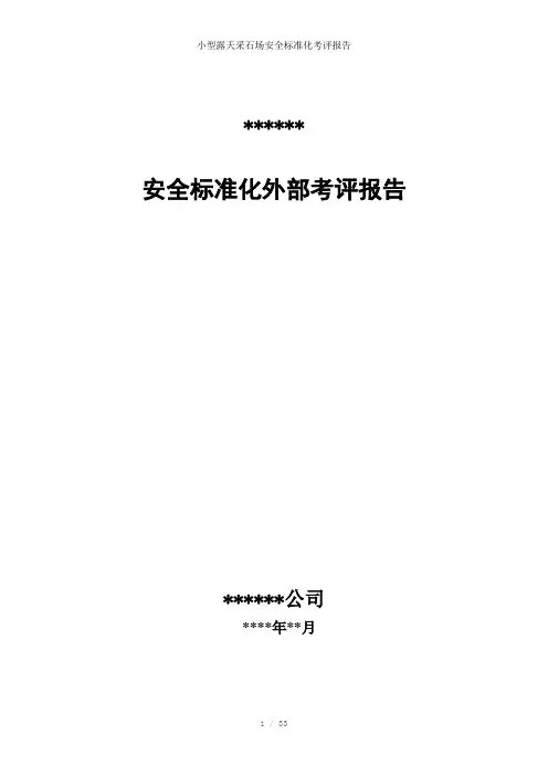 小型露天采石场安全标准化考评报告参考模板
