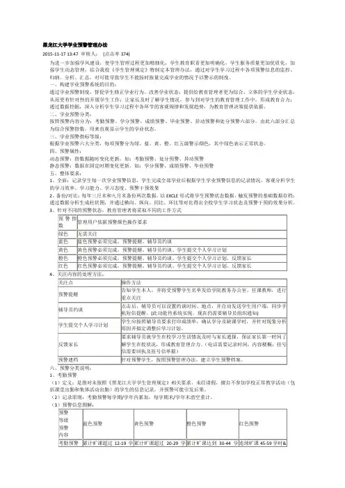 黑龙江大学学业预警管理办法